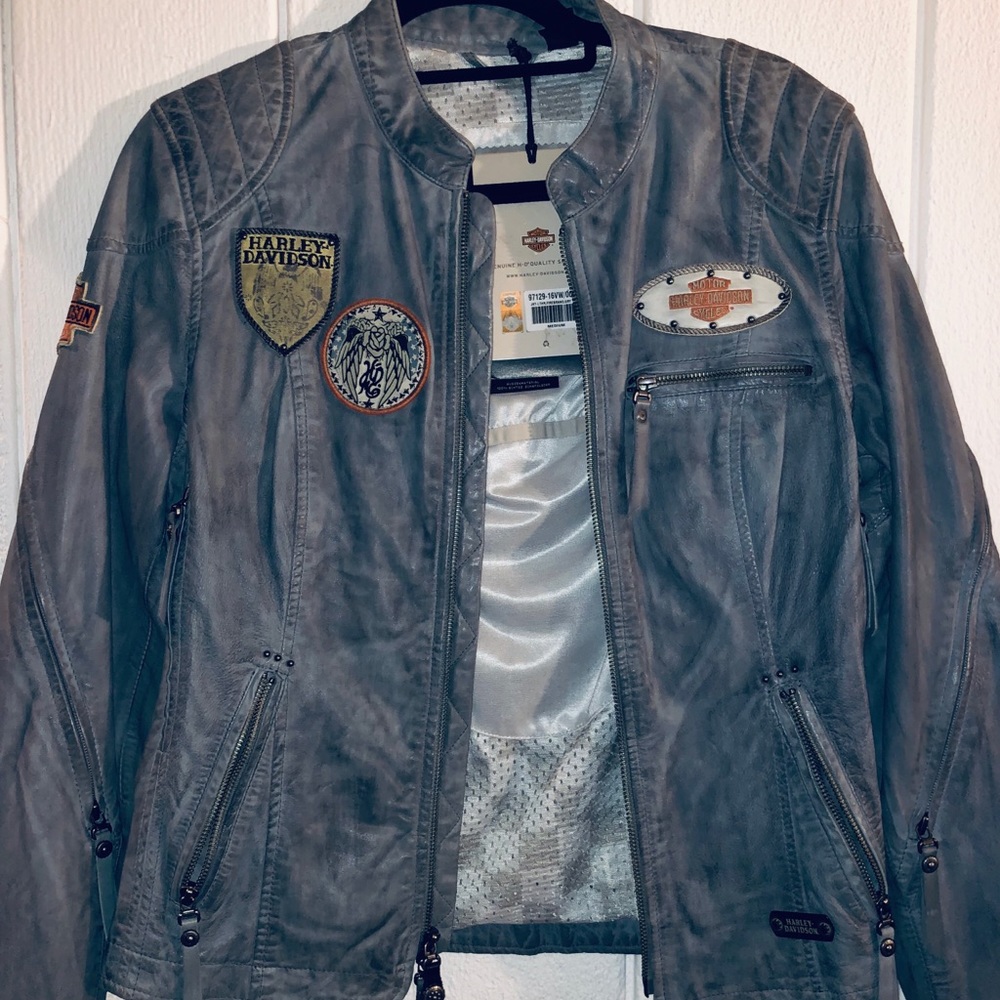 Harley Davidson grey-blue motorcycle jacket
